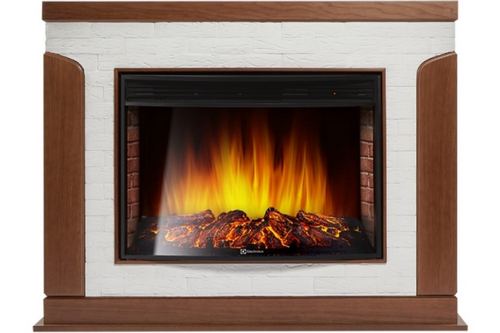 Портал Firelight Prestigio 30 камень белый, шпон дуб