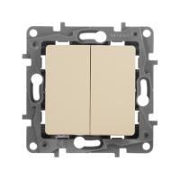 Переключатель 2х кл. СП ETIKA винт. слон. кость 672312