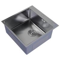 .Мойка настол.монтаж 50*50 (2,0) вып 3 1/2 MIXLINE PRO 200 мм с сифоном (сатин)