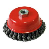 Щетка-крацовка 100мм чашечная для УШМ, М14, стальная жгутир. проволока   T4P