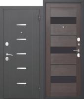 Дверь метал.ФЕРРОНИ 7,5 ГАРДА МУАР 860 2050 правая (Черный муар,МДФ Венге Тобакко,2 замка,75 мм)