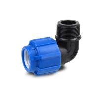 Отвод ПЭ с наруж. труб. резьбой 50х1 1 2  (обж.)