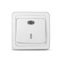 Выключатель 1-кл. СП  ВАЛЕРИ  10А бел. проходной с подсв.(В0125)