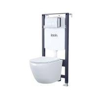 Комплект  Dlanco  3в1 унитаз слив торнадо, инсталляция и клавиша смыва IDDIS