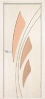 Дверь межкомнатная СОДРУЖЕСТВО "Ландыш" шпон 600*2050 белен дуб со стеклом (бронза "водопад")