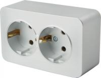 Розетка 2-м. ОП STEKKER София с з 250В, 16А, IP20, серебро, MST16-12-03