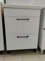 .Тумба напольная ГЕОМЕТРИЯ 80 2 белая (под раковину Табаго 80) Милан