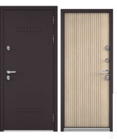 Дверь входная метал. МАСТИНО TERMO STANDART MP 960*2050 L (Букл шок R5/ПВХ Яс ривье крем10Т-161)