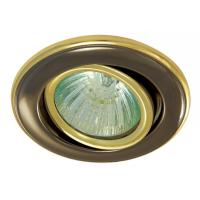 Светильник встраиваемый 113АА1 1 50W GU5.3 черн.никель золото поворотн. АКЦЕНТ