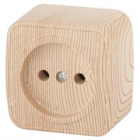 Розетка 1-м. ОУ INTRO Polo 2P, 16А-250В, IP20, сосна 3-201-11