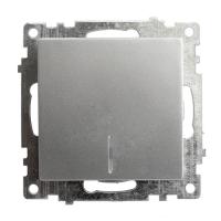 Выключатель 1-кл. СП STEKKER Катрин мех. с индикатором 250В 10А серебро GLS10-7101-03