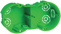Коробка установочная КМ40023 2 места d141х70x45 для полых стен (с саморезами и мет. лапка)