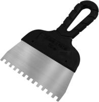 Шпатель зубчатый нерж. сталь 150мм зуб 8 8мм ( черная ручка) (20) Декор