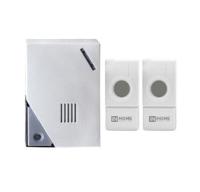 Звонок беспроводной ЗБН-5 32 мелодии 120м с двумя кнопками IP44 бело-серый IN HOME