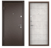 Дверь стальная  ТОРЭКС  DELTA-M -112 МР 860 2050 L (медь без рисунка,бетон светлый D-22 магн.уплотн)