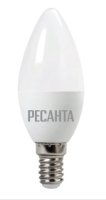 Лампа светодиодная LL-R-C37-6W-230-3K-E14 (свеча, 6Вт, тепл., Е14) РЕСАНТА