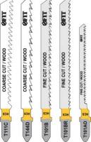Набор полотен по дереву,металлу для электролобзика, 5 шт (T111C,T119B,T101B,T118A,T127D)  FIT