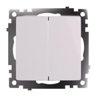 .Переключатель 2-кл. СП STEKKER Катрин мех. 250В 10А белый GLS10-7107-01