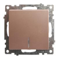 Выключатель 1-кл. СП STEKKER Катрин мех. с индикатором 10А 250В шампань GLS10-7101-02