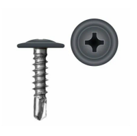 Саморез прессшайба сверло 4,2 13мм RAL7024 графитовый серый