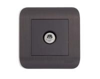 Розетка 1-м. СУ ТВ LUXAR Deco оконечная венге с рифленой рамкой (10.040.02)