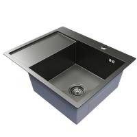 .Мойка настол.монтаж 60 50 (3,0) прав. вып 3 1 2 MIXLINE PRO 20см с сифоном (черный графит)