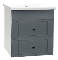 Подстолье "Вегас 60" 2 ящ. (Графит софт) ПОДВЕСНОЕ под умыв."Como-60" 565*500*430 Сантрэк
