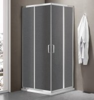 Душевое ограждение SANTREK AQUA Iris-CR-900-G-Chrome 900*900*1850 Г-обр. стекло Грейп 6мм