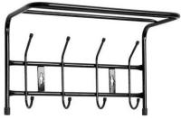 Вешалка настенная с полкой (Д Г В) 410 250 745мм (5 крючков) 2-х ярусная ЧЕРНЫЙ г. Ижевск Арт. ВПТ5