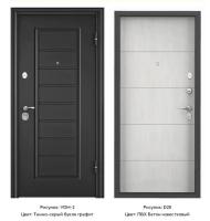 Дверь входная метал. "ТОРЭКС" DELTA -100 MP 860*2050 R (Тем.сер. букл граф VDM-2/ПВХ Бет извD28,магн