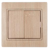 Выключатель двойной, 10А-250В, IP20, СУ, Plano, сосна 1-104-11