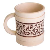 Кружка точёная  Бочонок  1л.  Банные штучки  (7)