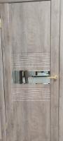 Дверное полотно Амелия-4 800 2000 ПВХ лиственница сибирская зеркало графит с фальцетом