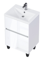 Тумба напольная ARIS70 2ящ. аляска белый глянец (под COMO70) 1Marka