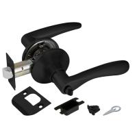 Ручка защелка DK620 BL-BK (6020 BL-B) черный с фиксатором PUNTO