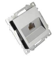 .Розетка 1-м. СП STEKKER Катрин серебро компьютерная RJ-45  GLS00-7107-03