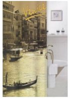 Штора для ванной 180*180см Venice бежевая, без колец Zalel