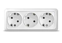Розетка 3-м ОП с/з белый 16А, 250В, TANGO