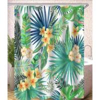 Штора для ванной 180 180см Тропики, с кольцами Zalel