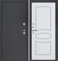 Дверь входная метал. АРГУС Тепло композит MP 870*2050 L ( молотковая серая/МДФ монако белый )