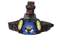 Фонарь налобный Ultraflash E1334 (3,7В, син. черн., 3LED, 4 Ватт, фокус, 2 ак 4 реж, метал,