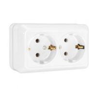 Розетка 2-м ОП  ОЛИМП  16А с з бел. (О0128)