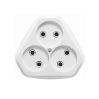 Розетка 3-м  ОП "Глория" 16А бел. без з/к РА10-387