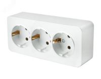 Розетка 3-м. ОП STEKKER София с з 250В, 10А, IP20 белый, MST16-13-01