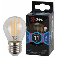 Лампа F-LED P45-11w-840-E27 ЭРА (филамент, шар, 11Вт, нейтр, E27)