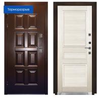 Дверь метал. ПРОМЕТ ВИНТЕР 100 термо 980 2050 левая (Антик серебро,100мм,2 замка Гардиан)