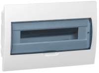 Щит распределительный встраиваемый ЩРв-П-18 IP41 пластиковый белый прозрачная дверь IEK