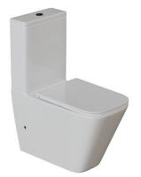 Унитаз-компакт безободковый  SQUARE  Tornado Flush тонкое сиденье с микролифтом WAVE