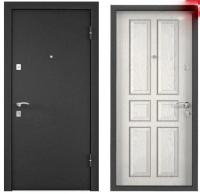 Дверь стальная  ТОРЭКС  Х3 950 2050 правая (Темно-серое букле графит,ПВХ Дуб беленый СК2)