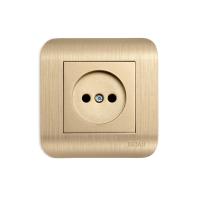 Розетка 1-м. СУ LUXAR Deco без з к шампань с рифленой рамкой, 250В 16А (10.020.05)